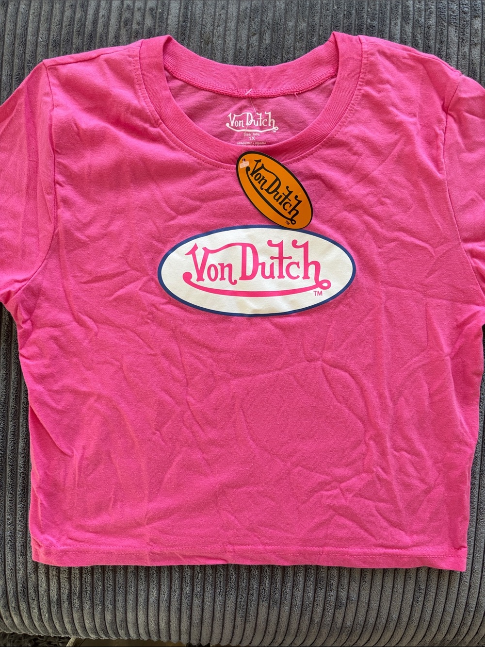 Von Dutch Hot Pink Graphic Logo Tee